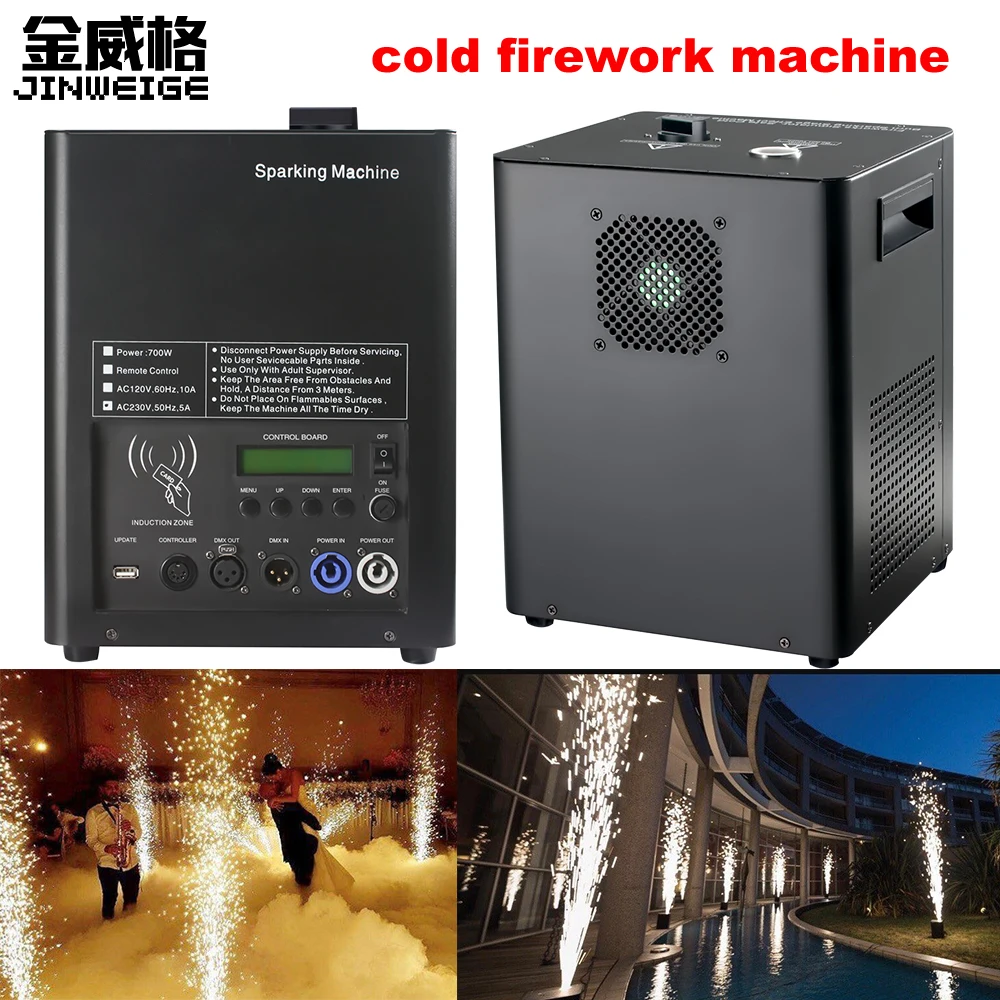 

Free Shipping 700w Event Spark Firework Fountain Indoor Safety Cold Pyro Flash Sparkler Machine Work