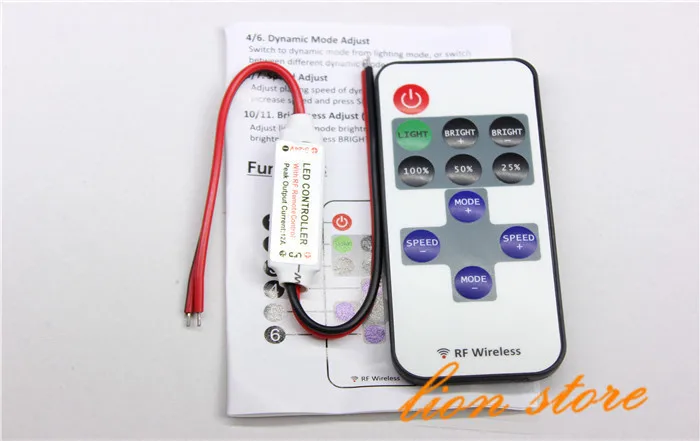 RF пульт дистанционного управления H3 # R DC 12V 12A 11 клавиш мини Диммер для Led