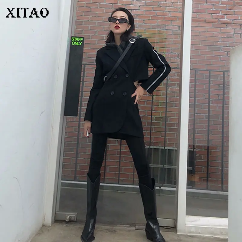 Creux Manches Black Mode 2019 Retour Nouveau D'origine Printemps down Des Out Turn Collar En Manteau Lyh2548 xitao Casual Pleine Design Femmes Europe 1ETqx