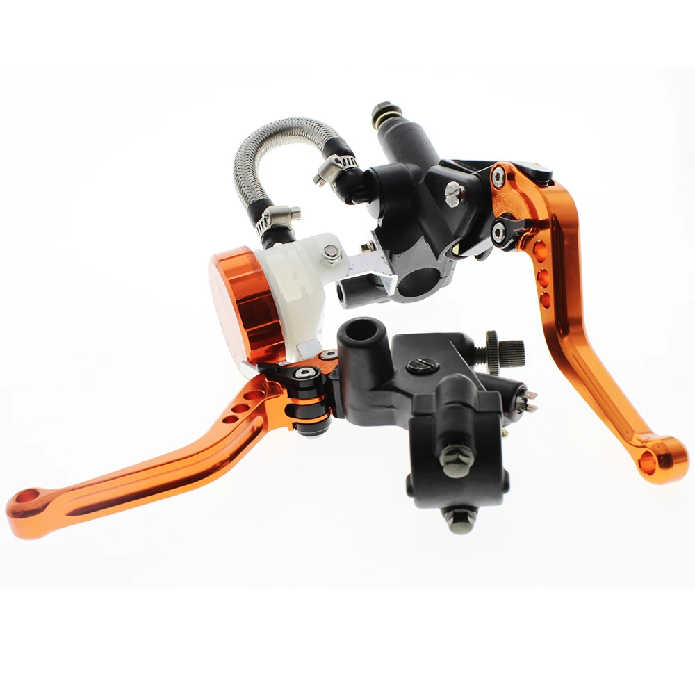 Fx Cnc 7/8" Clutch Brake Levers Master Cylinder Reservoir Set 8 Colors