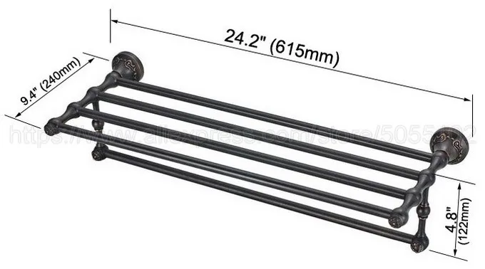 Bathroom Copper Towel Bar Oil Rubbed Bronze Towel Holder Towel Rack Shelf Holder Brief Fixed Bathroom Accessory zba445