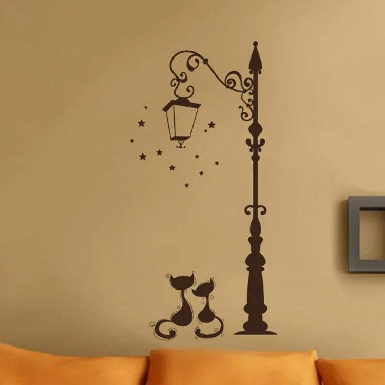 

2019 Hot Funny Cat Stickers Living Room Decor TV Wall Decor Child Kids Bedroom Vinyl Home decor Cute Cat Fashion Wall Stickers