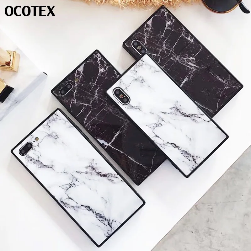 

Luxury Square Phone Case for iPhone 11 Pro Max X XS Max Fashion Personality Marble Pattern Soft TPU for iPhone 6 6s 7 8 Plus XR