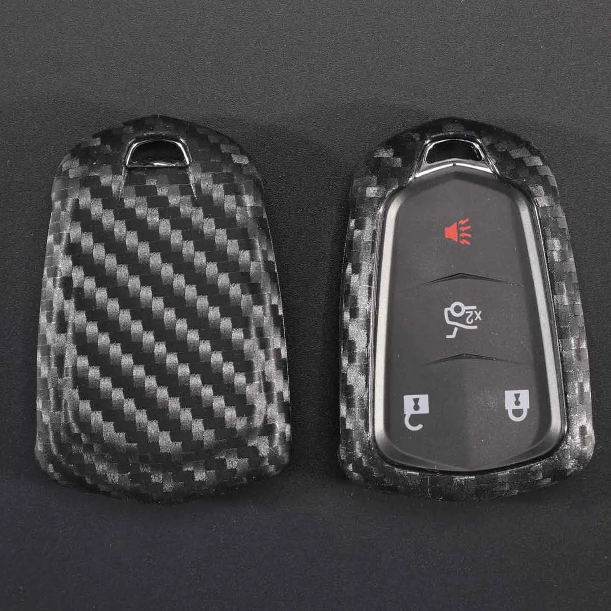 

jingyuqin Carbon Silicone Car Key Fob Case Cover For Cadillac ATS CT6 CTS DTS XT5 Escalade ESV SRX STS XTS ELR 2014 2015 2016