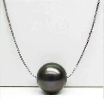 

FREE SHIPPING HOT sell new Style >>>>HOT 11-12MM SOUTH SEA BLACK NATURAL PEARL PENDANT NECKLACE 925 Silver chain