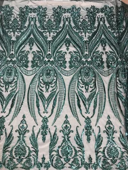 

embroiderd lace fabric Cyndi-10.2325 with sequins beautiful Nigerian sequins lace fabric for party dress