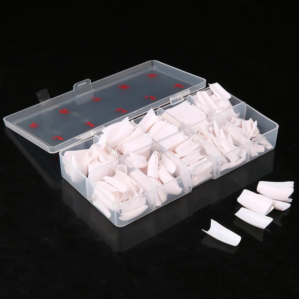 

Nail Art Equipment 500 Pieces Full Cover French Artificial False Nail Tips For DIY In Box