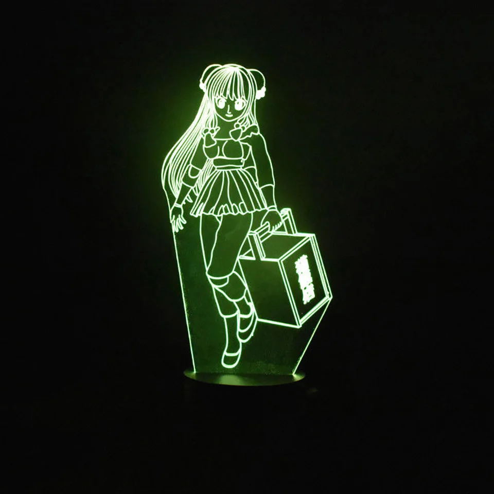 Творческого ребенка праздник Декор 3D подарки аниме Красота девушка Usb светильник