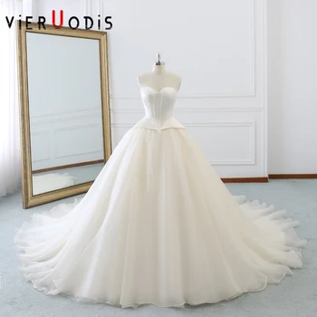 

Simple Satin elegant White Iovry Wedding Dress Vestido de Festa Ball Gown Dress Cathedral Train Bone Dress Satin Wedding Dress