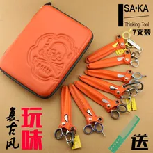 Профессиональные принадлежности для парикмахерских кожаных ножниц для волос сумка салонные парикмахерские инструменты расческа сумка для хранения машинка для стрижки волос сумка B-32