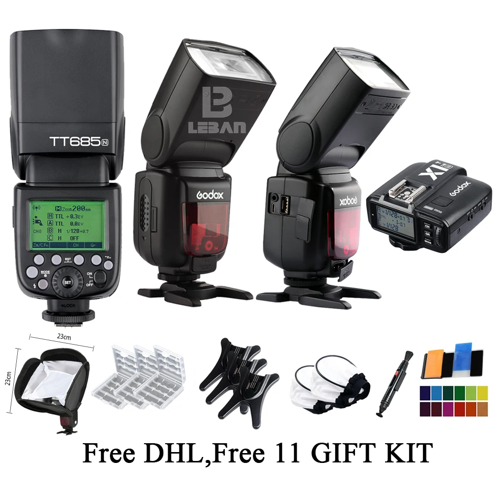  DHL! 3x Godox TT685N GN60 i-TTL HSS 2.4     X1N Flash D810   Nikon D800 D700 D7000 D5100 D90