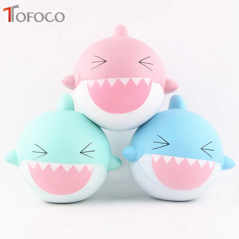 TOFOCO новые 14 см Kawaii большая счастливая Акула мягкими Jumbo замедлить рост игрушки антистресс Декор торт Squishe Еда Squeeze свеча гаджет