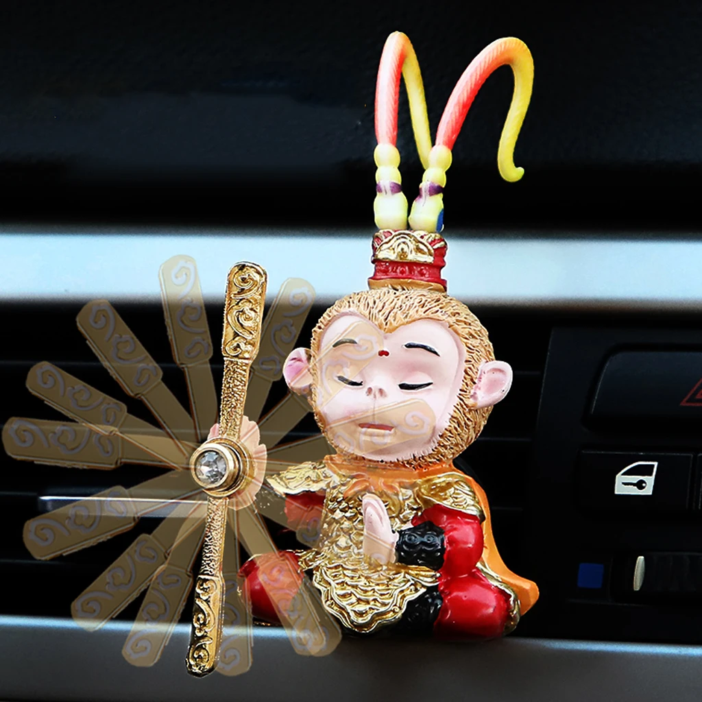 Monkey King Wukong Figure Ornaments Car Air Conditioner Vent Clip Perfume Freshener Diffuser Auto Interior Decorative Accessory