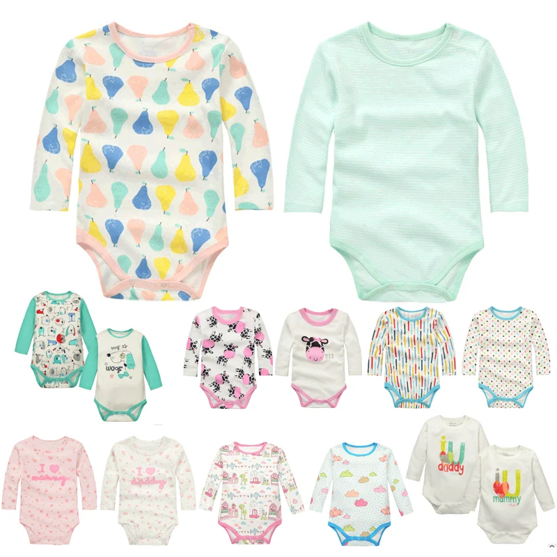 

Y20 baby clothes in the fall winter jumpsuit cotton baby triangle ha clothes Male and female baby variety of optional 2pcs/set