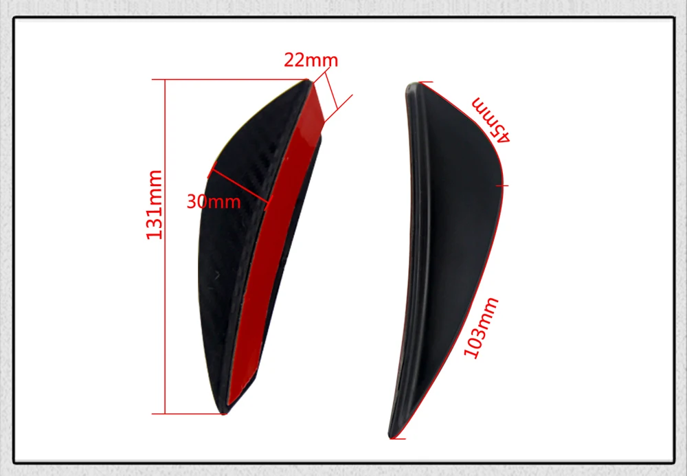 4 шт., углеродное волокно, цвет, подходит для переднего бампера, для губ, сплиттер, плавники, спойлер для тела, Canards Valence Chin