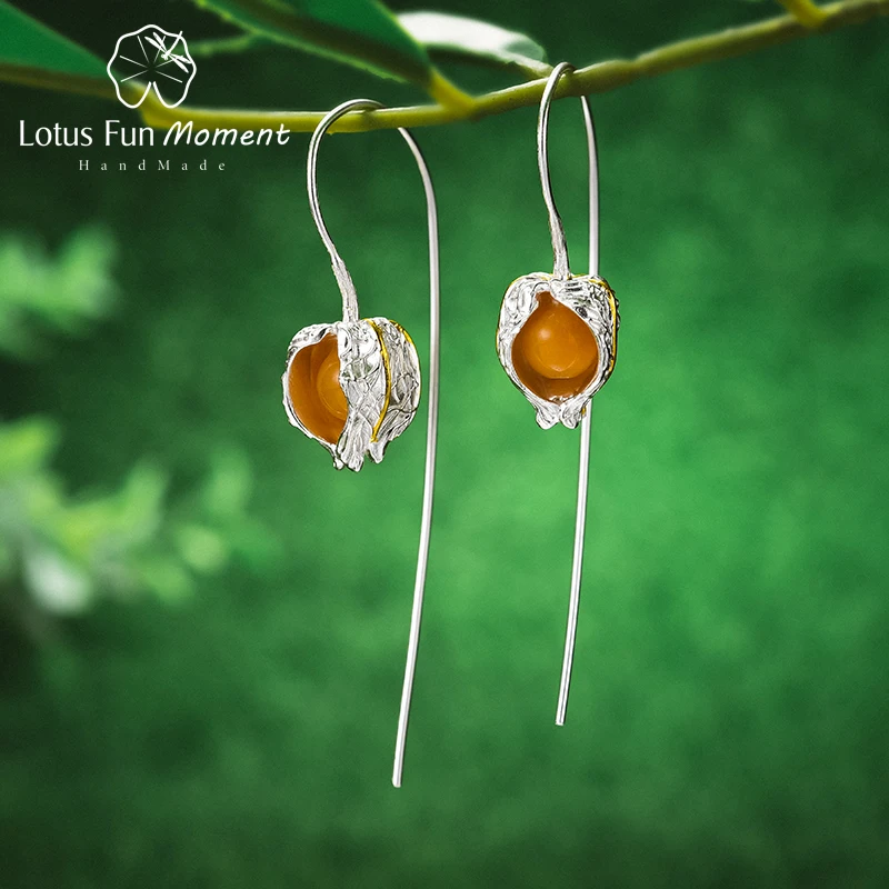 Lotus Fun Moment реальные 925 пробы серебро натуральный камень модные украшения