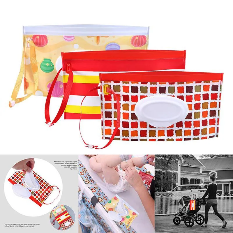 New Arrival Print Baby Wet Wipes Bag Reusable Wet Wipes Cover Container For Wet Wipes Baby Skin Care Travel Wipes Bag