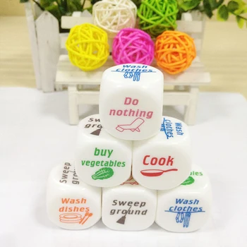 

1pc Novelty Cute Dice Familiy Housework Dice Division of Housework Dice Funny Couples Families Dice Game Toys