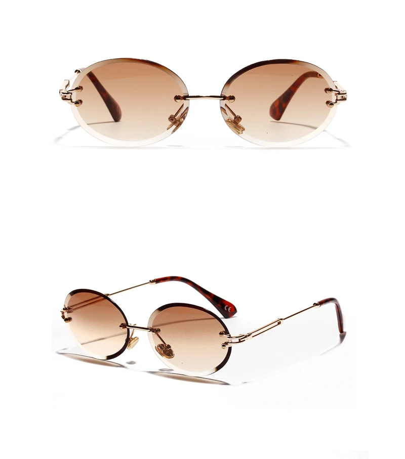 Kachawoo, винтажные Овальные Солнцезащитные очки, женская мода, Ретро стиль, без оправы, солнцезащитные очки для женщин, металлический подарок для дам