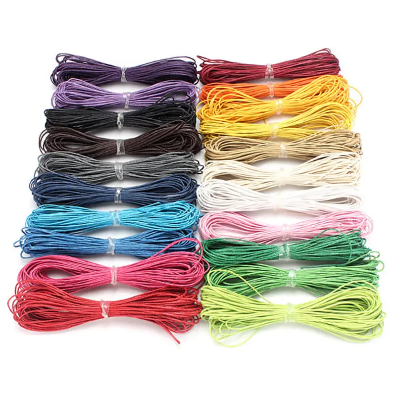 

4 Colors Choice 10 meters 1MM Waxed Leather Thread Wax Cotton Cord String Strap Necklace Rope Bead For shamballa Bracelet