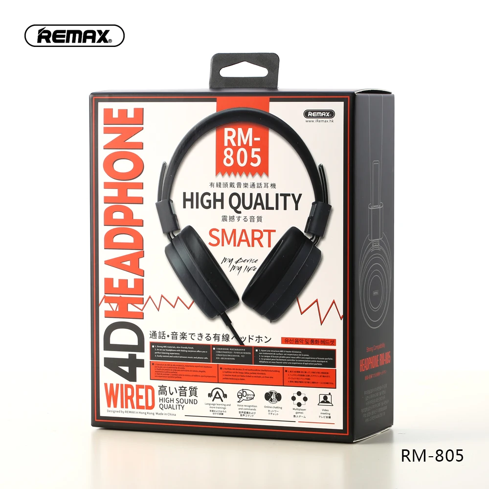 Игровые наушники Remax с Hi Fi звуком и HD микрофоном шумоподавлением 3 5 мм AUX проводная