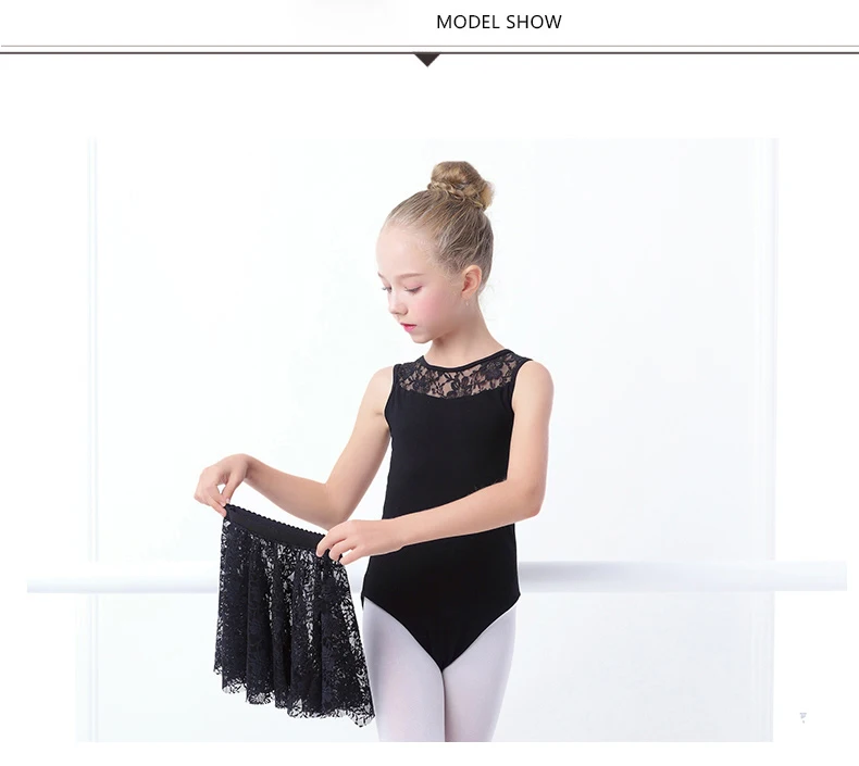 Тренировочная одежда для занятий гимнастикой для Балетное платье для девочек детское кружевное трико, платье-пачка танцевальная одежда