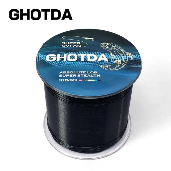 GHOTDA 5-30 фунтов 500 м 0,168-0,5 мм нейлоновая леска супер сильная мононить - Цвет: Black