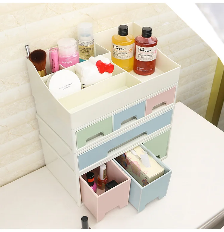 Комбинируемый DIY органайзер для ящика стола, настольная коробка для хранения косметики, органайзер для макияжа, канцелярский чехол для ювелирных изделий, 1 шт