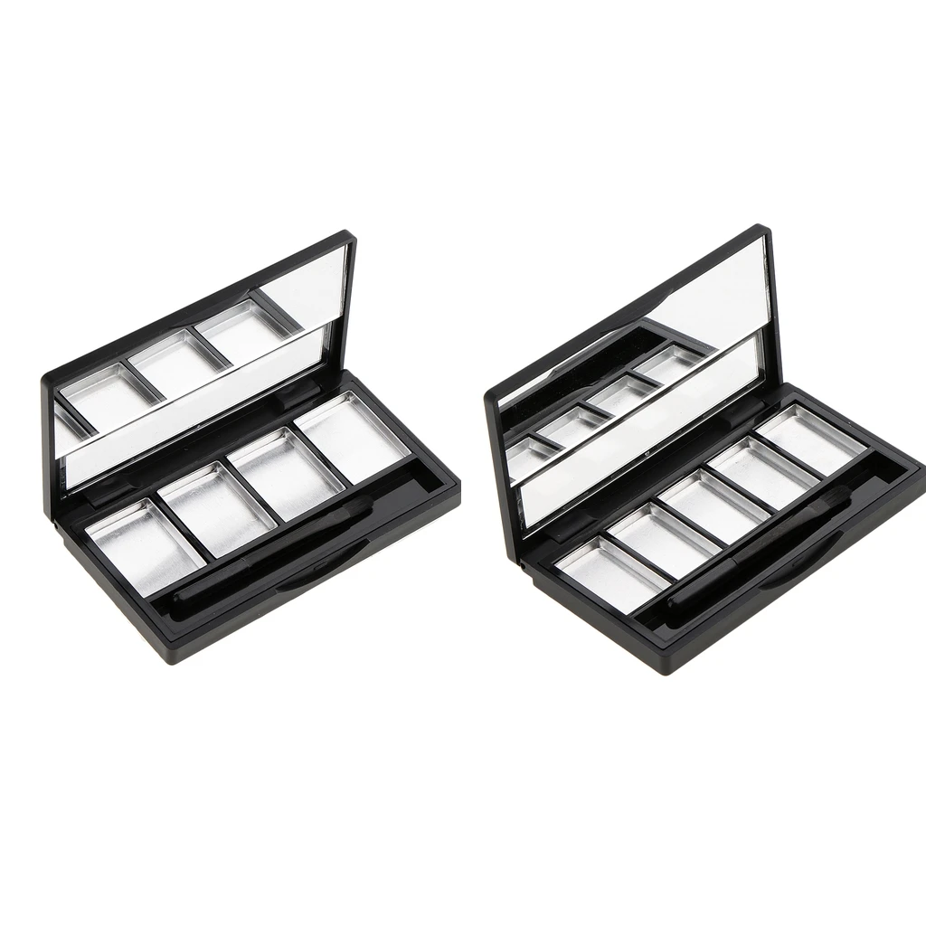 Empty Makeup Palette Eyebrow Powder Eyeshadow Blush Lip Gloss DIY  Case With Mirror Brush Set