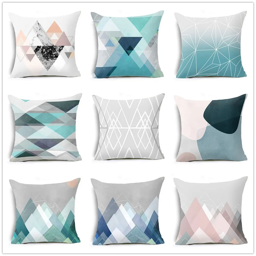 

1 PC Pillow case Geometric Pillow Case Waist Cushion Cover Sofa Home Pillowcase Decorative Nordic Style Pillow Case Polyester