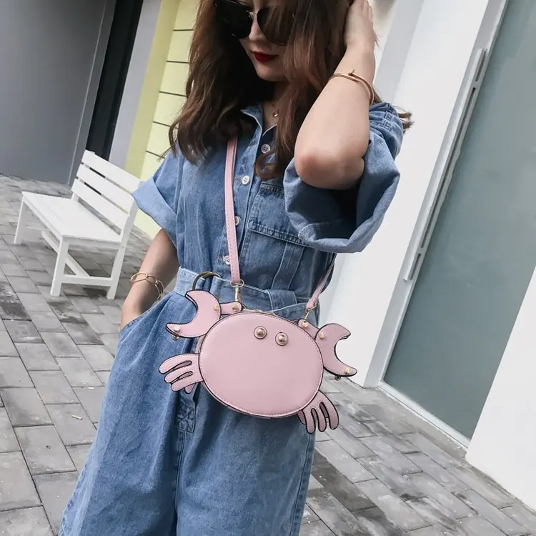 Creative Women's Shoulder Bag Cartoon Cute Crab Bags High Quality PU Leather Female Crossbody Bag For Women Shopping Handbags Creative Women's Shoulder Bag Cartoon Cute Crab Bags High Quality PU Leather Female Crossbody Bag For Women Shopping Handbags