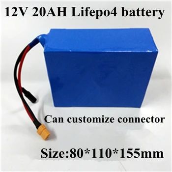 

12.8V 12V 20Ah Lifepo4 Lithium Battery Pack BMS 4S for 360w Children's Toy Car, Trolley Inverter Solar Energy Lamp + 3A Charger