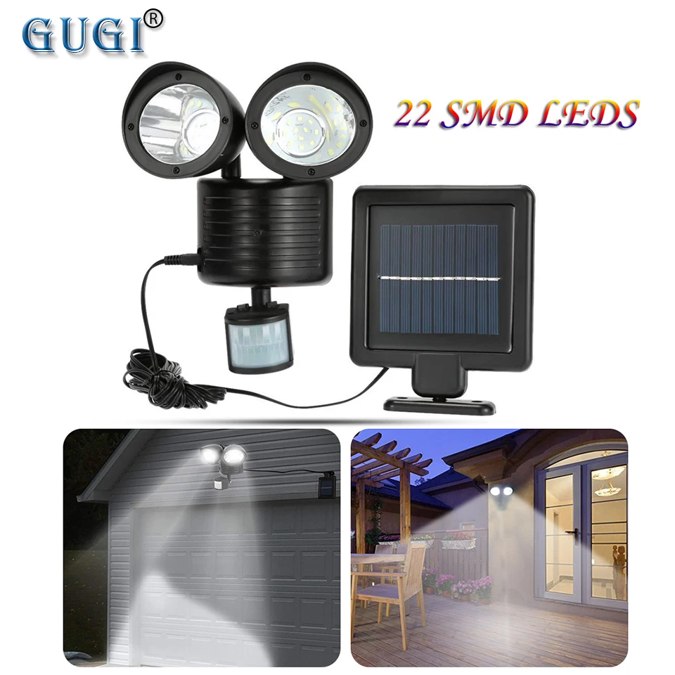 

22 LED Outdoor Solar Light Solar street Lights Dual Detector Motion Sensor Security Lighting Remote Waterproof Wall Light Garden