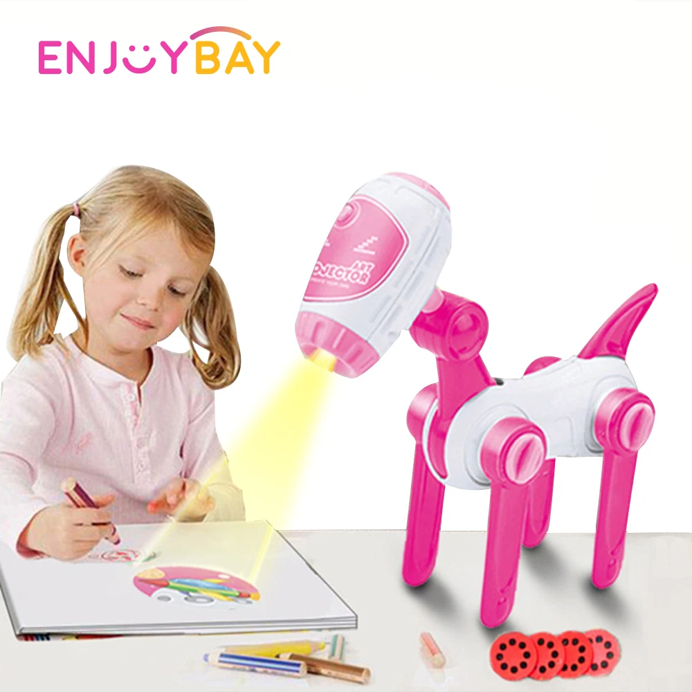 

Enjoybay Kids Multifunctional Drawing Projector Toy Learning Painting Toy w/ Projection Light Early Educational Toy for Children