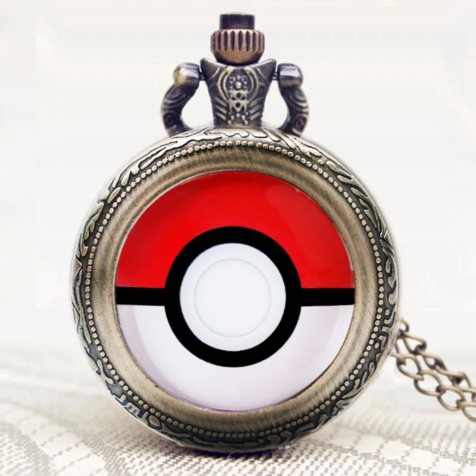 Pokemon Go Горячая игра карманные часы винтажные Мини Размеры часы цепочки и ожерелья цепь с черным Подарочная сумка Ретро стиль подарок для