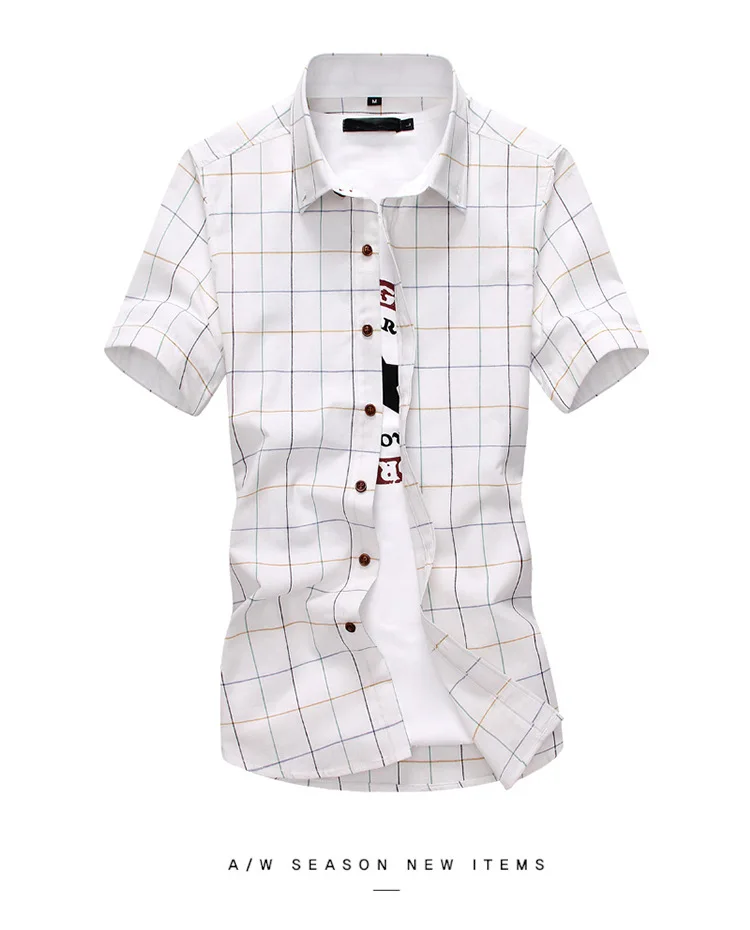 Новый Повседневное мужская клетчатая рубашка 2019 новые летние модные Chemise Homme Смешанный хлопок короткий рукав рубашки рубашка camicas Social для
