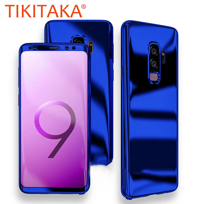 

Bling Plating Mirror 360 Case For Samsung S9 S8 Plus S7 edge Note 8 Fitted Cases For iPhone X 8 7 6 6S Plus SE 5 5S Cover + Film