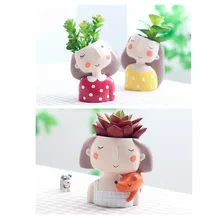 Цветы для дома и сада Украшение дома горшок для растений милый цветочный горшок для девочек Настольная Ваза аксессуары для дома и офиса горшок для бонсай