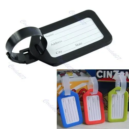 Hot 20pcs/lot Colorful Plastic Travel Luggage Suitcase Baggage Travelbag Address Label Tags-in ...