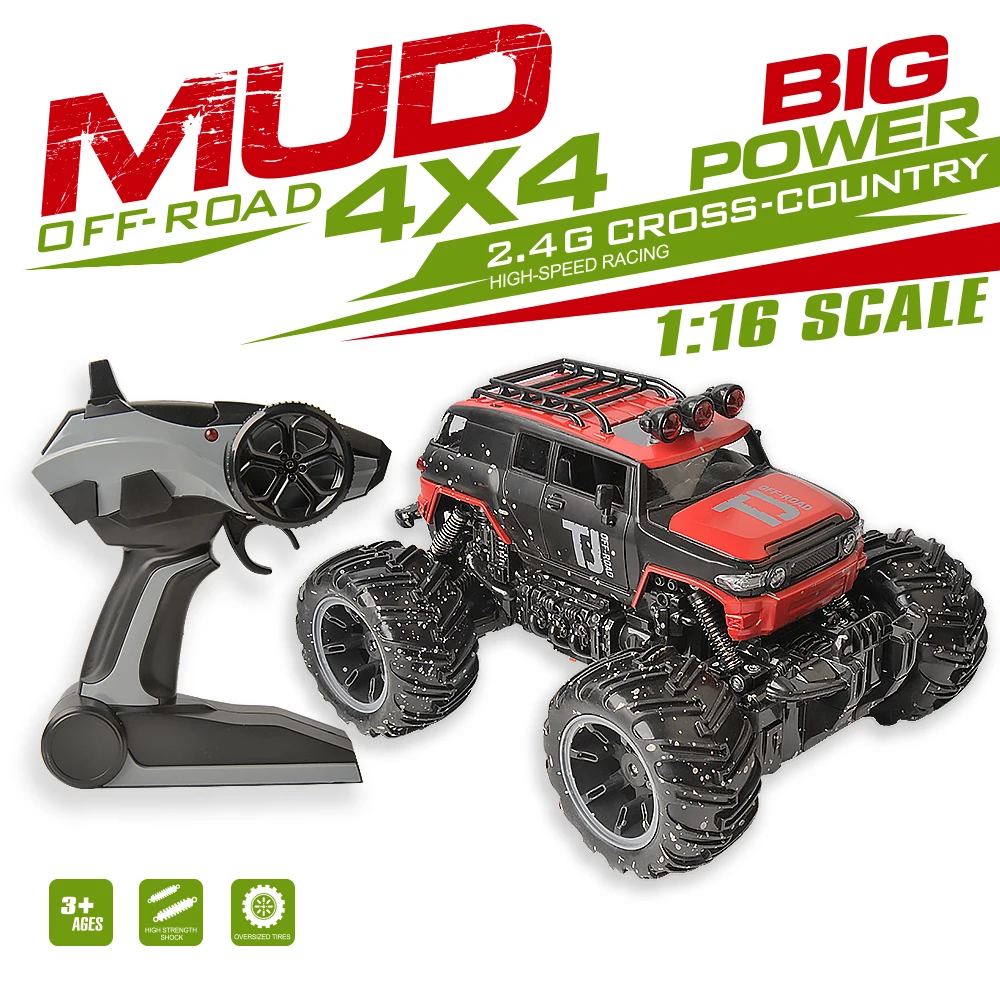 GizmoVine RC автомобилей 2,4 ГГц 1/16 RC байк 2 колеса Рок Гусеничный ралли Bigfoot автомобилей Off- внедорожник дистанционного управления автомобилем