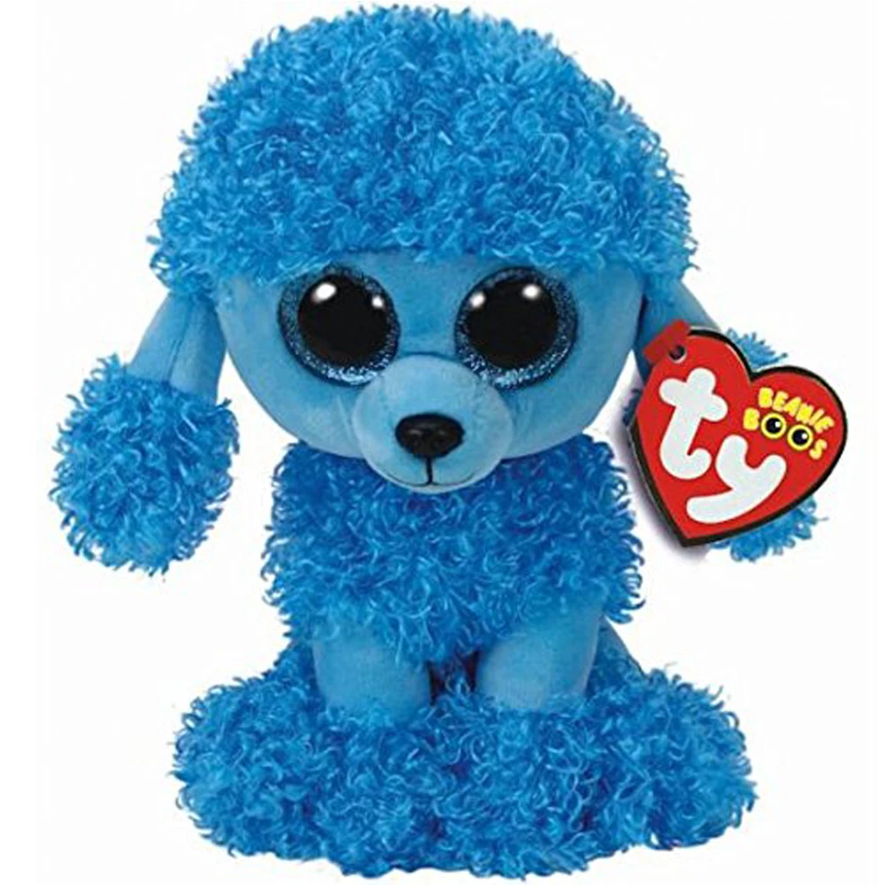 Pyoopeo Ty Beanie Boos 6" 15cm Mandy the Blue Poodle Dog Plush Regular