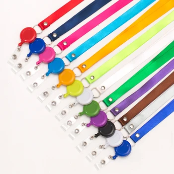 

Lanyard 1.5CM ID Card Holder Clip Buckle Easy Combination Tag Cassette Can Be Printed LOGO with Telescopic Buckle