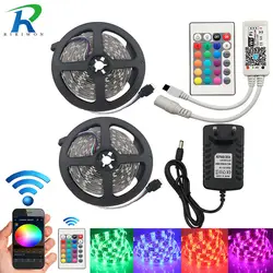 RGB Светодиодные ленты light 5050 светодио дный ФИТА 5050 RGB 5 м полосы светодио дный RGB неоновые полосы + Wi-Fi RGB светодио дный контроллер с DC12 адаптер