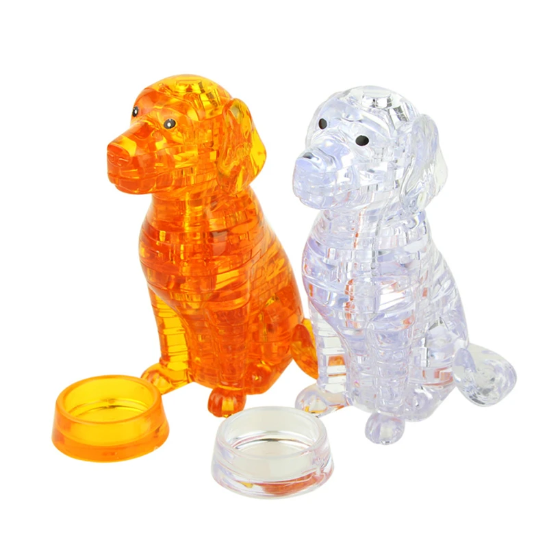 

Puppy Dog Toys 3D Crystal Puzzles Funny Animal DIY Assembled Jigsaw Model Toys For Kids Children Juguetes Intelligence Toys RE3