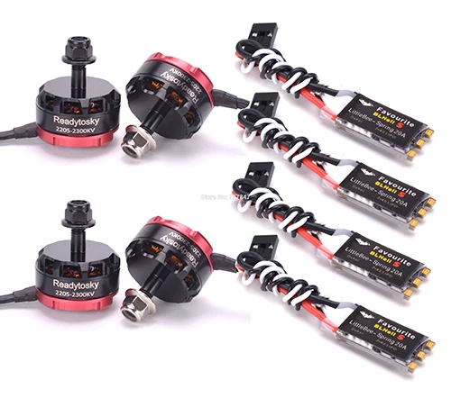 RS2205 2205 2204 2300KV CW/CCW бесщеточный двигатель FVT LittleBee SPRING 20A BLHeli_S для съемкой от первого лица Martian QAV210 хамелеон - Цвет: with RS2205 2300KV