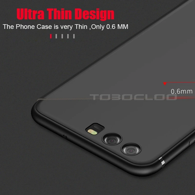 Ультратонкий чехол Tobocloo для Huawei Honor 6X 6C 6A 7X 8 9 P8 lite 2017 P9 P10 Lite черные силиконовые ТПУ