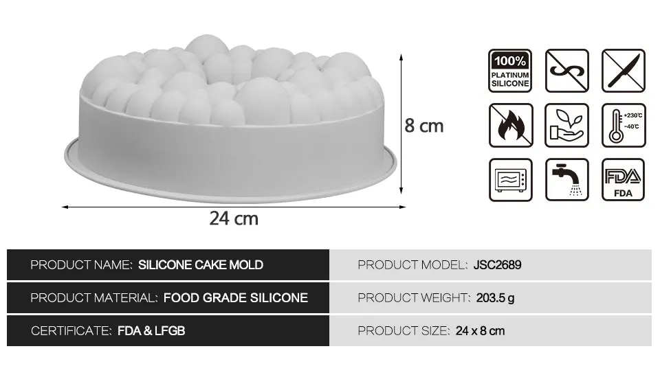 SILIKOLOVE круглый Вишневый пузырь формы для торта силиконовые формы антипригарные для выпечки домового шифон губка вечерние торты