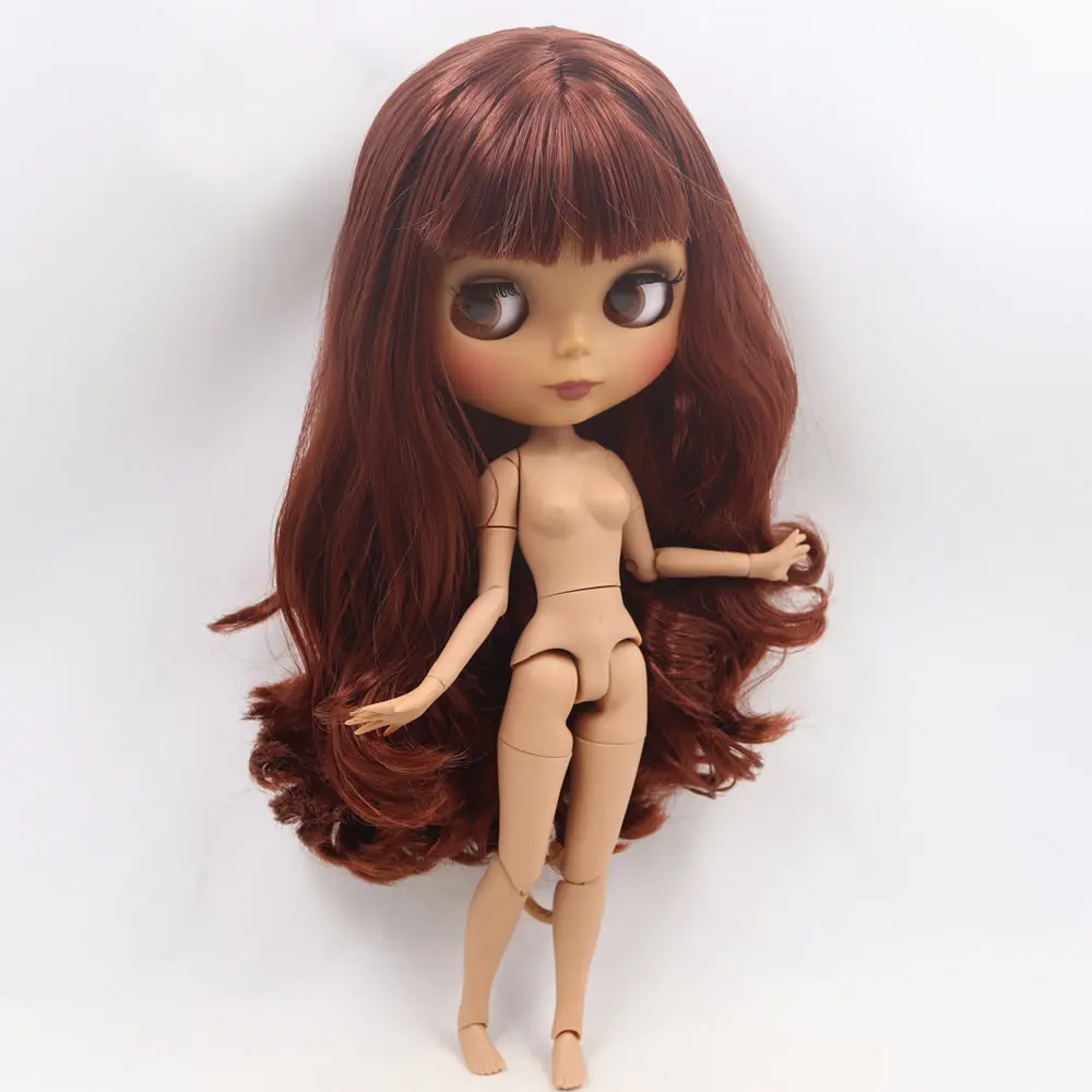 Кукла Blyth ICY DBS № BL9388 винно красные волосы для суставов тела черная кожа матовое