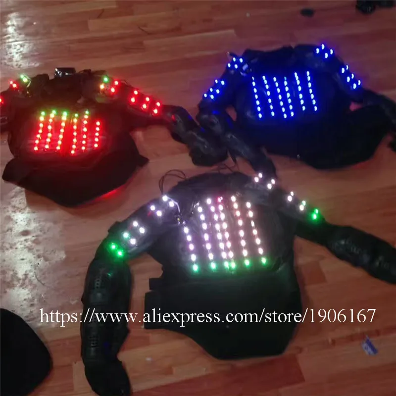 New Arrival Fashion LED Armor Light Up Jackets Costume Glove Glasses Led Outfit Clothes Led Suit For LED Robot suits01