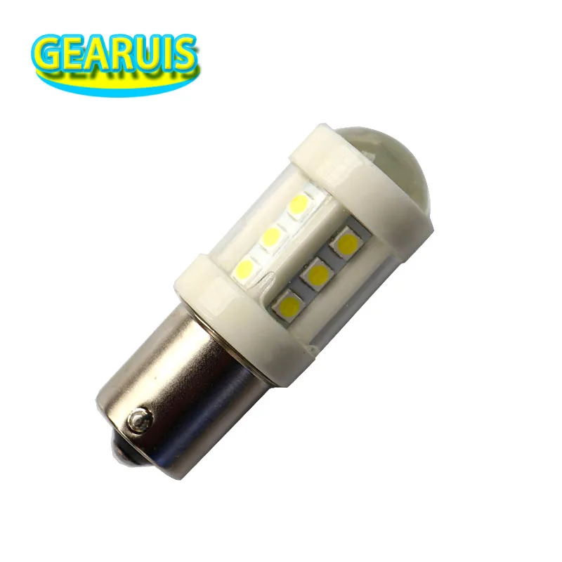 2 шт. керамические светодиодные лампы S25 1156 BA15S 18 SMD 3030 LED 1157 BAY15D от 12 В до 24 6000K белые